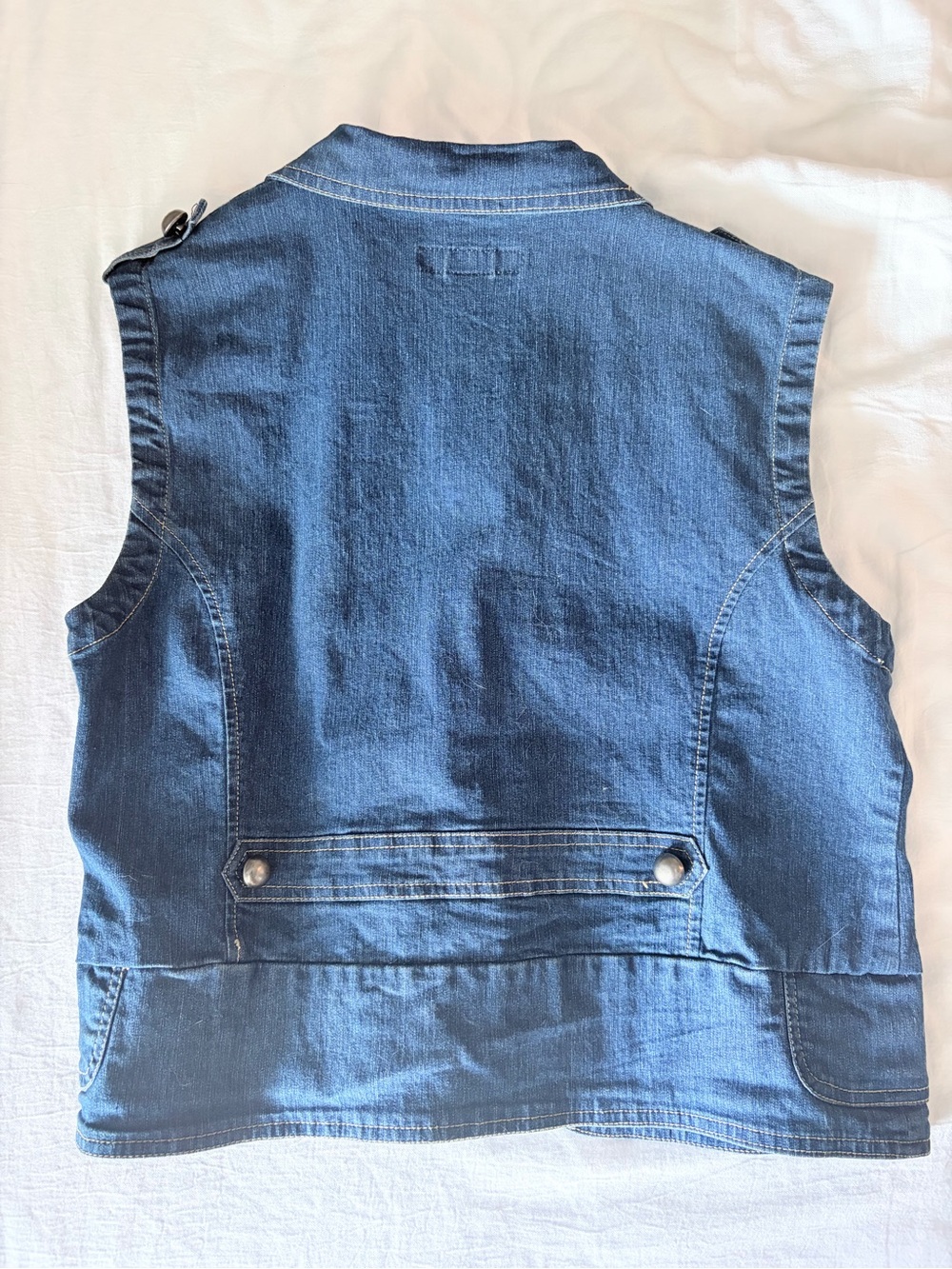Street Blues Denim Military/Marching Band Style Vest - Picture 6 of 7